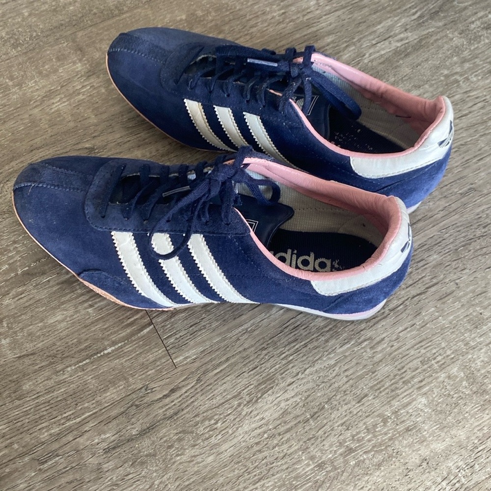 Adidas Women's Navy and Pink Sneakers